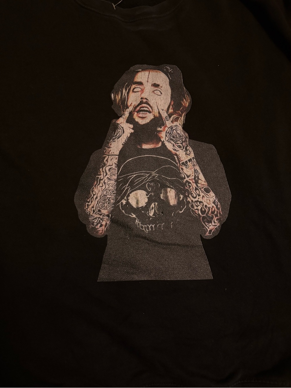 Suicideboys scrim Black Graphic Crewneck Sweatshirt with Front Portrait Print - Picture 2 of 4
